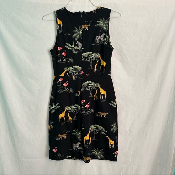 Old Navy size S black fitted dress with safari animal print - Picture 8 of 8